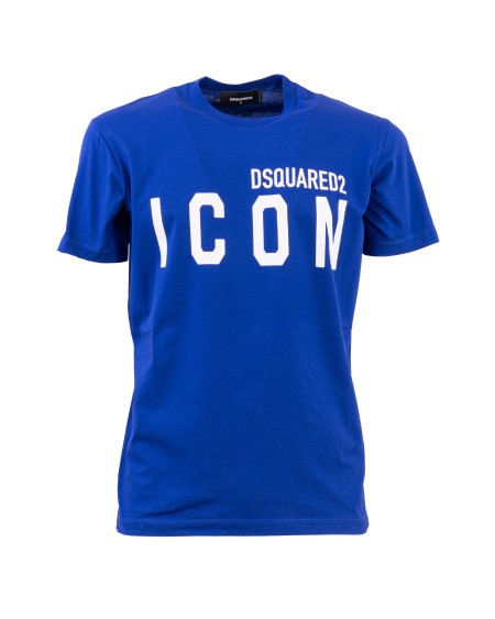 Shop DSQUARED2  T-shirt: Dsquared2 "Be Icon" t-shirt.
Crew neck T-shirt in cotton jersey.
Slim fit.
"DSQUARED2 ICON" lettering print on the front.
Composition: 100% Cotton.
Made in Italy.. GC0003 S23009-497